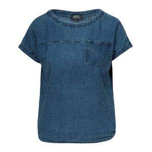 A.P.C. Denim Short Sleeve Blouse Small
